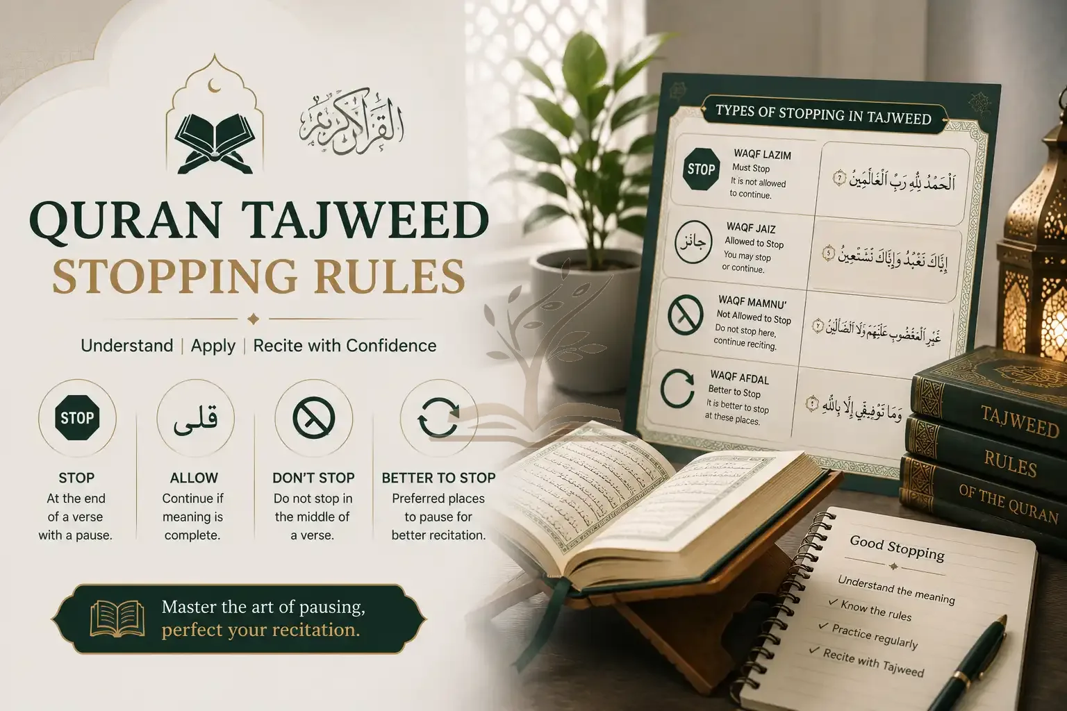 Quran Tajweed Stopping Rules